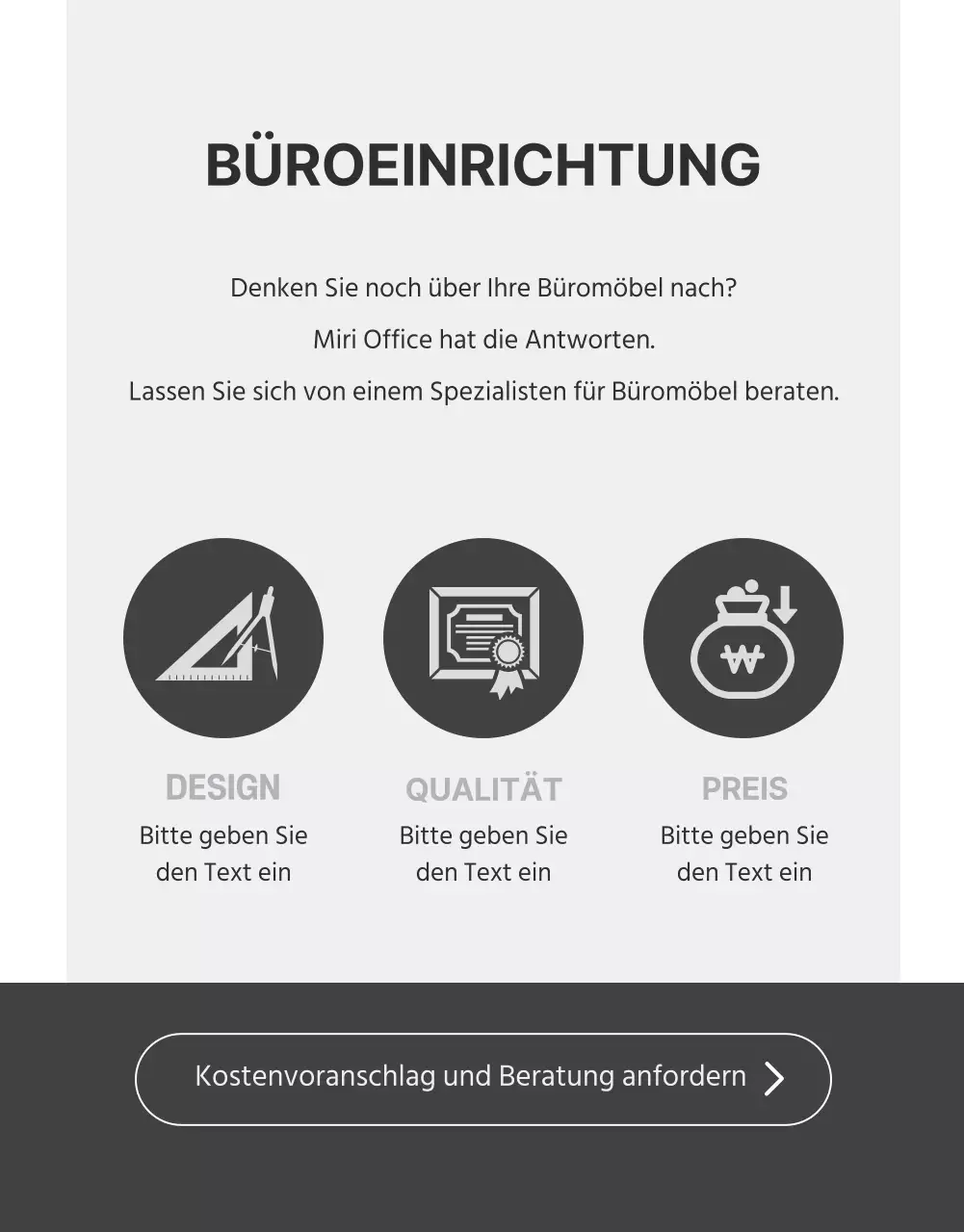 Büromöbel im modernen Stil Details