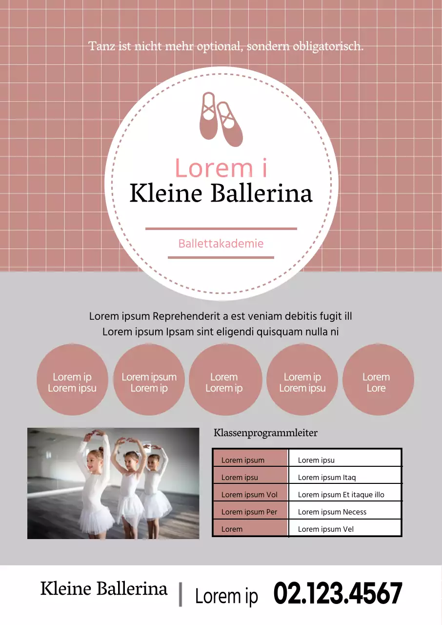 Rosa Illustration Foto Gepflegte Ballettschule Förderung
