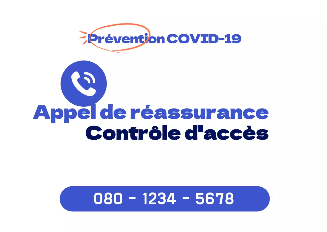 Informations sur l'appel de réassurance COVID-19 en bleu marine et noir