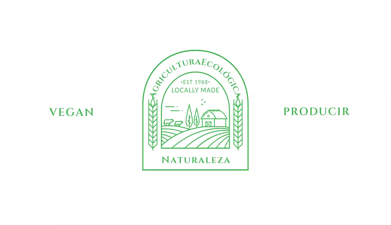Tarjeta de visita con el logotipo de la granja natural
