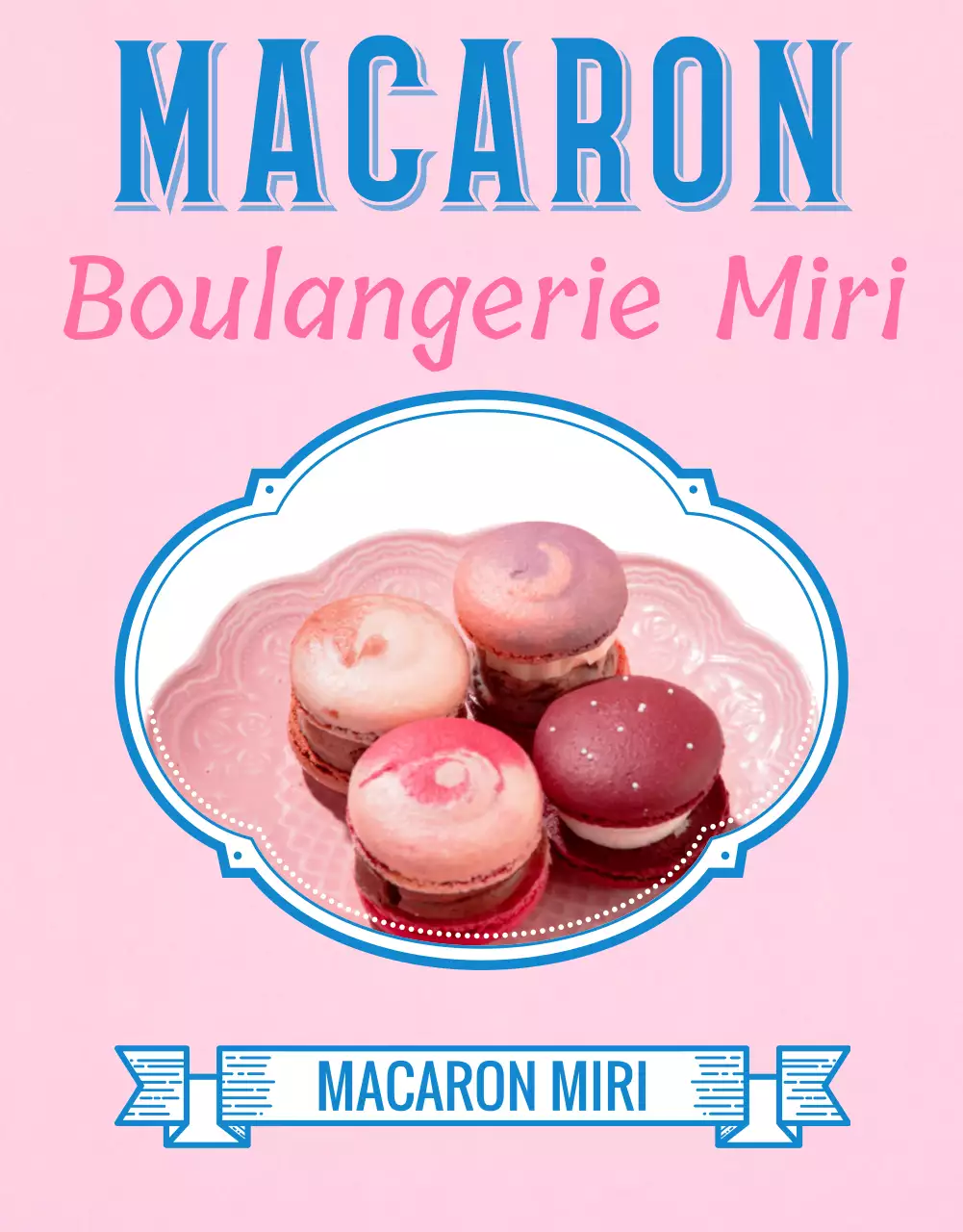 Vendre des macarons avec des décorations roses et vintage