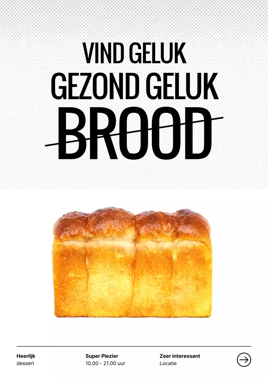 Zwarte en gele bakkerijposter