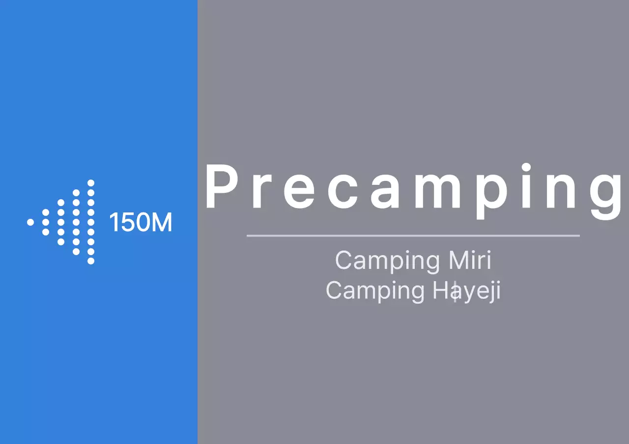 Guía de flechas de camping azul y gris de estilo limpio