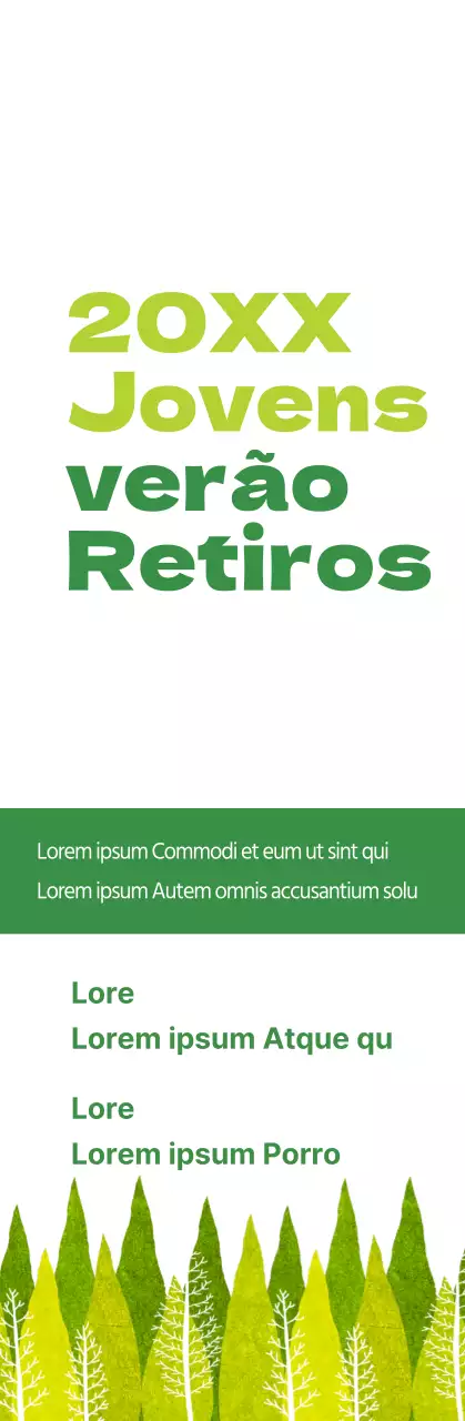Informações sobre o retiro de verão da igreja verde-limão e verde
