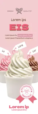 Rosa Fotos hervorheben, um für sauberes Speiseeis zu werben