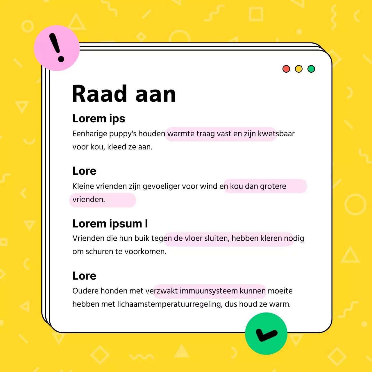 Blauw en geel roze hondenkleding social media sjabloon