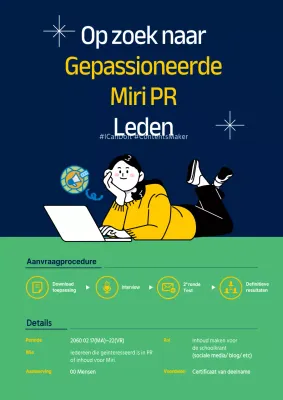 Groen marineblauw geel illustratie vacature universiteitsstudent