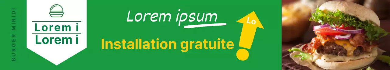 Une photo verte met en évidence le menu burger d'un restaurant propreUne photo verte met en évidence l'événement burger d'un restaurant propre