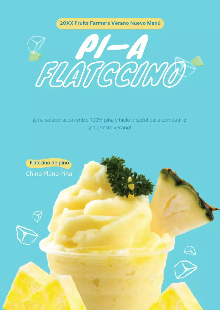 Batido de piña estilo dibujo