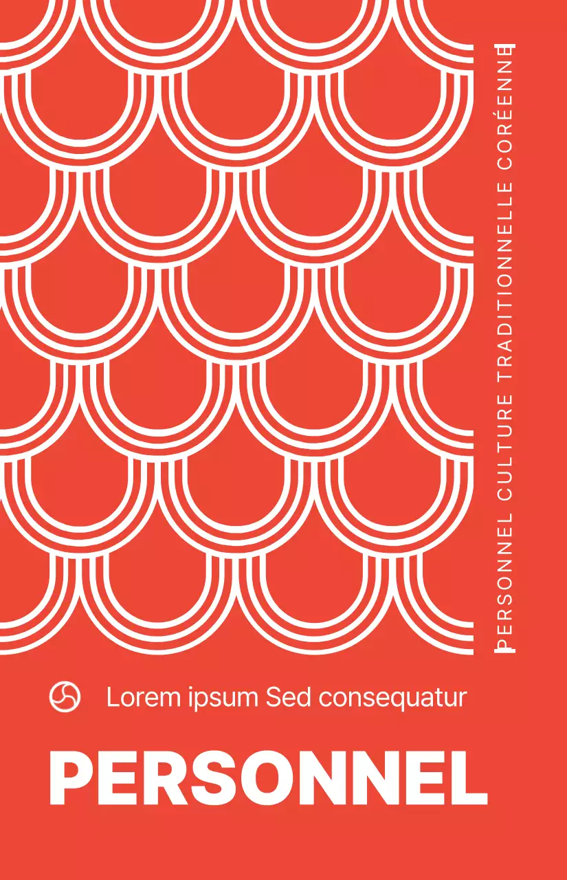 Style simple avec des motifs traditionnels coréens rouges et blancs Personnel lors d'un événement culturel traditionnel