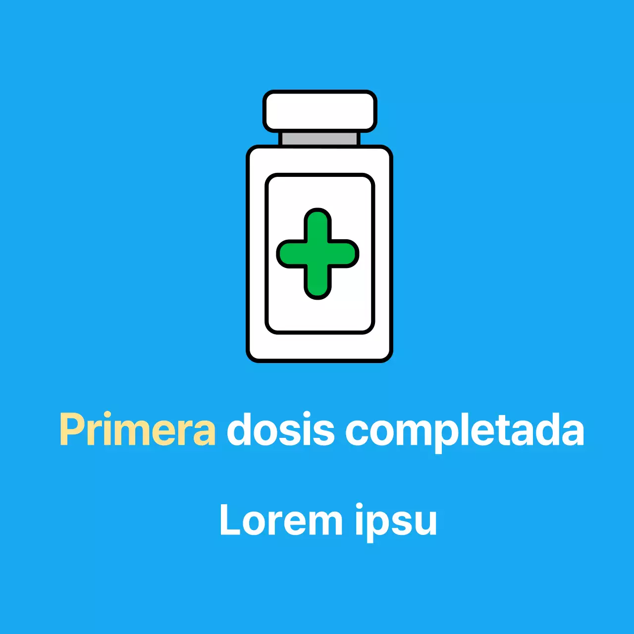 Adhesivo médico de vacunación corona azul claro
