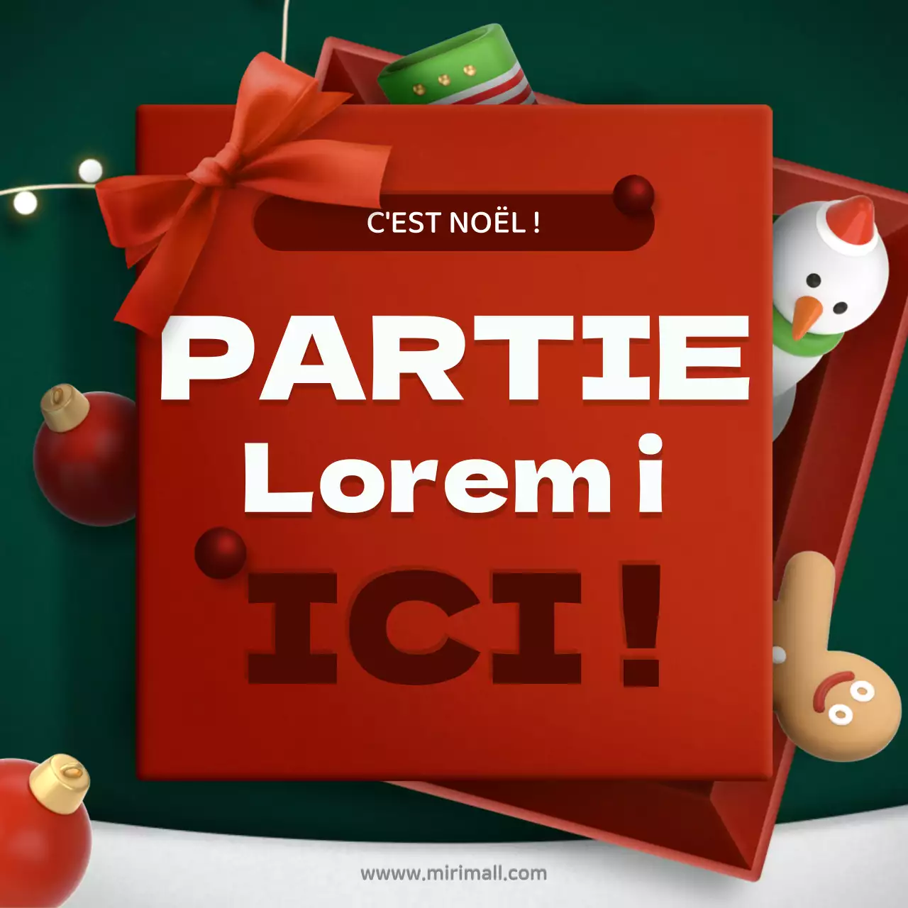 Promouvoir un concept d'événement autour des coffrets cadeaux rouges et verts