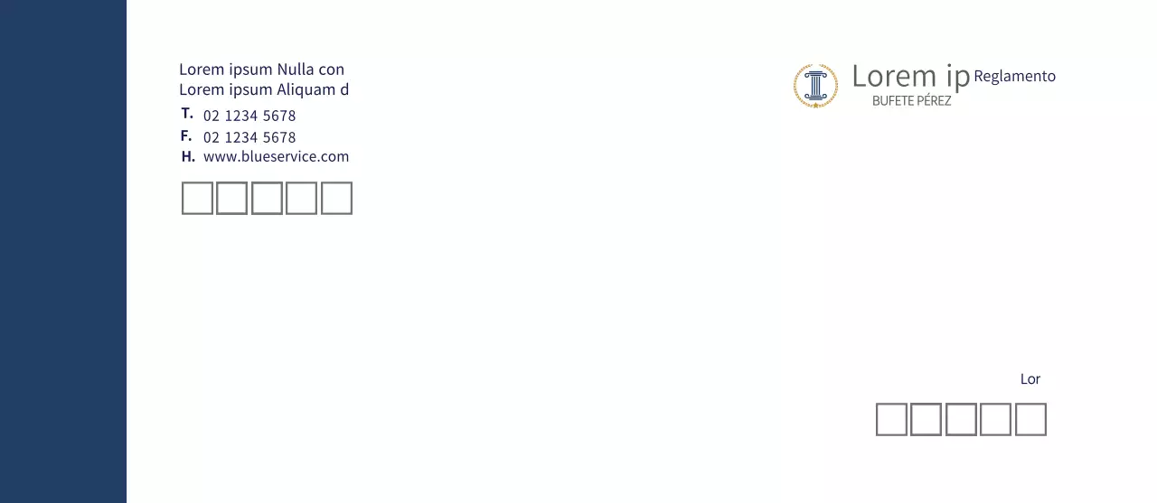 Bufete de abogados moderno en azul marino