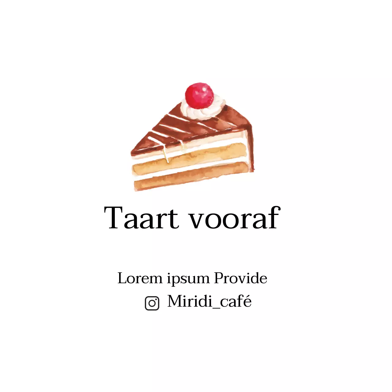 Witte illustratie schone cafe taart promotie