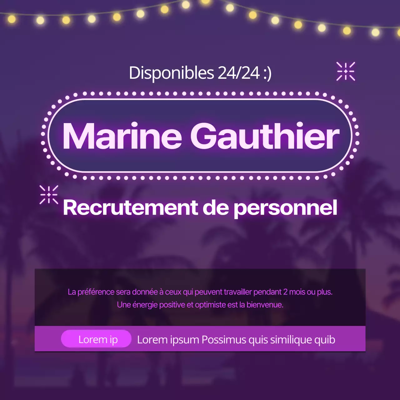 La maison d'hôtes aux néons violets cherche du personnel