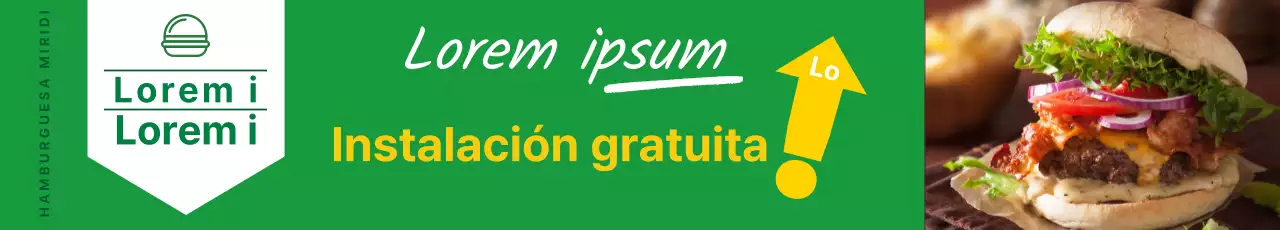 La foto verde destaca el menú de hamburguesas limpias de un restauranteLa foto verde destaca el evento de hamburguesas limpias de un restaurante