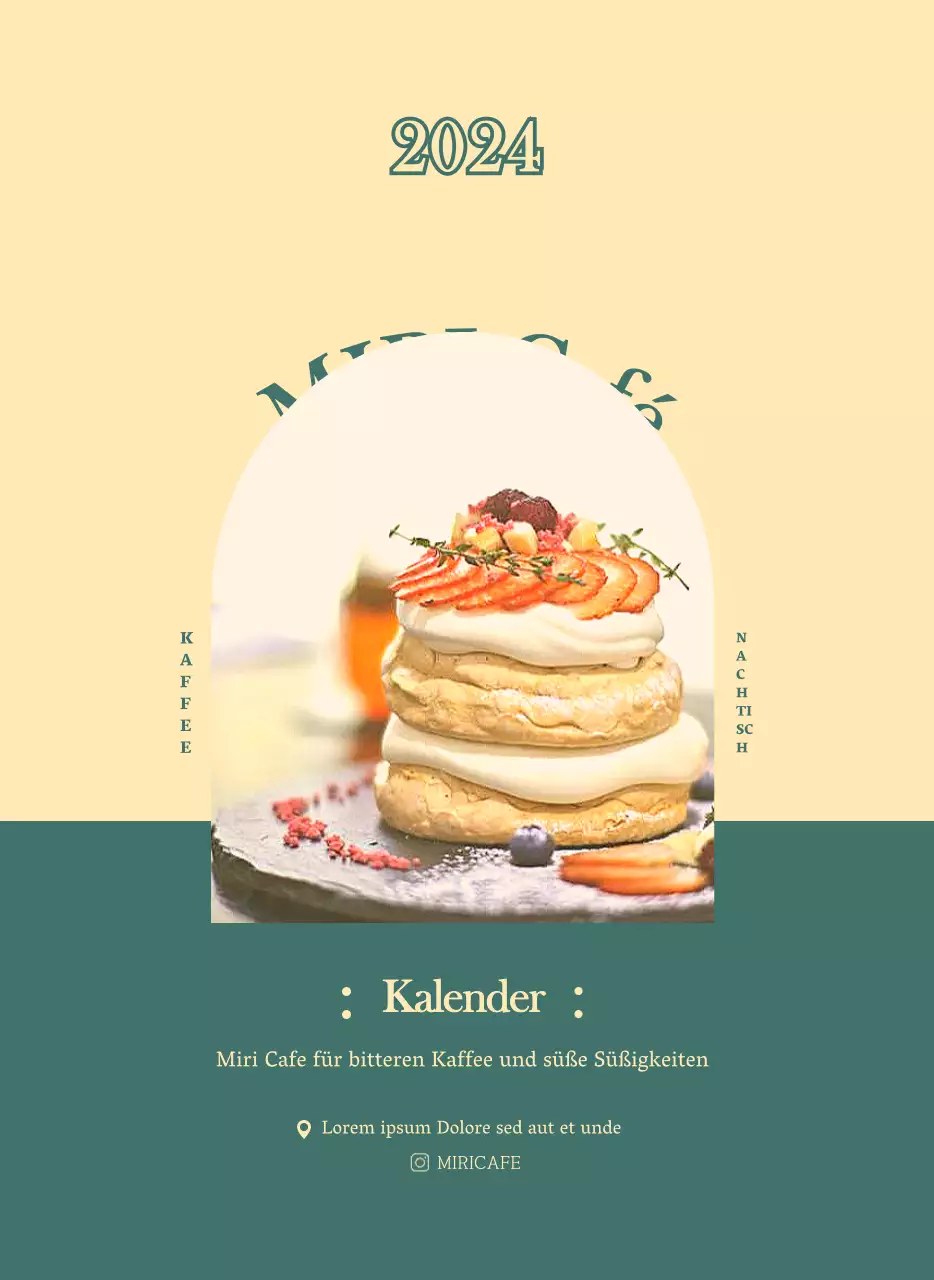 Cafe-Kalender mit Empfehlungen für das Getränk des Monats