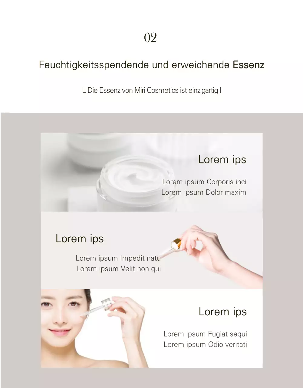 Förderung des Konzepts der dunkelbraunen Luxuskosmetik