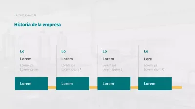 Infografía de diseño cronológico de la historia con conceptos en gris y turquesa