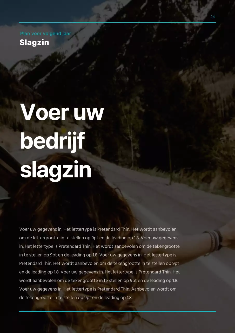 Eenvoudig concept ondernemingsplan in lichtblauw en zwart