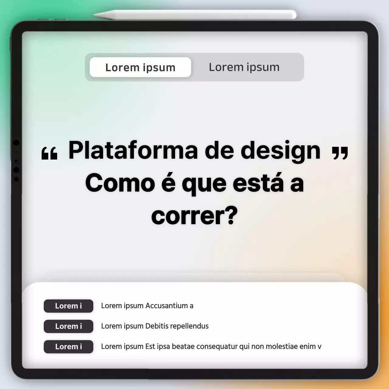 Relatório dos resultados do inquérito sobre o conceito de IU com gradiente