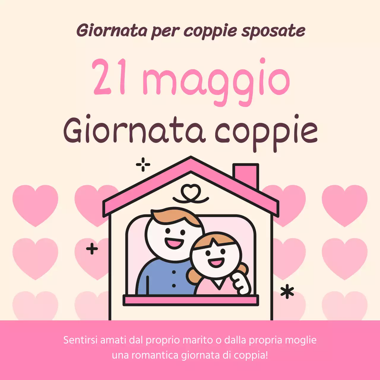 Contenuto illustrato rosa e carino per la giornata della coppia