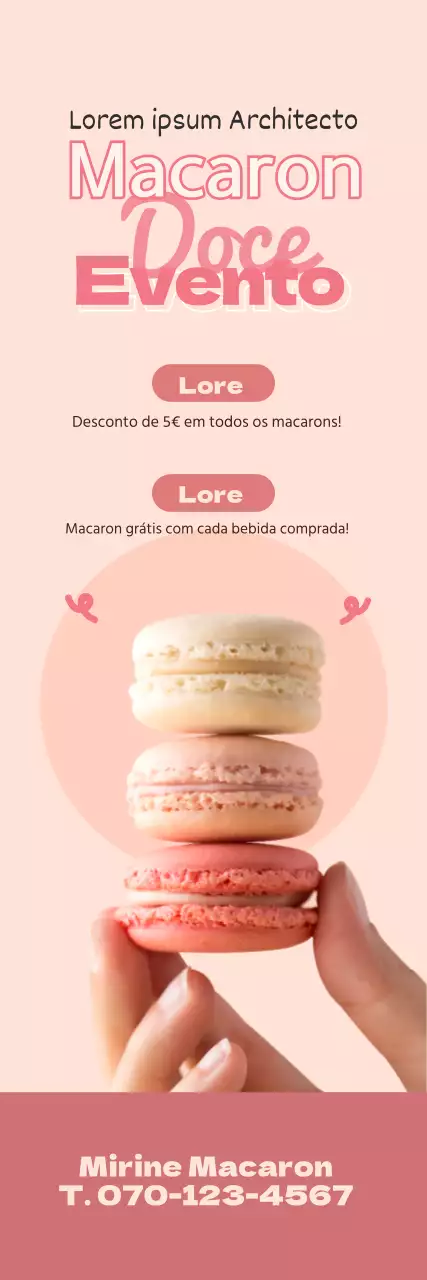 Promover sobremesas giras destacando fotografias cor-de-rosa