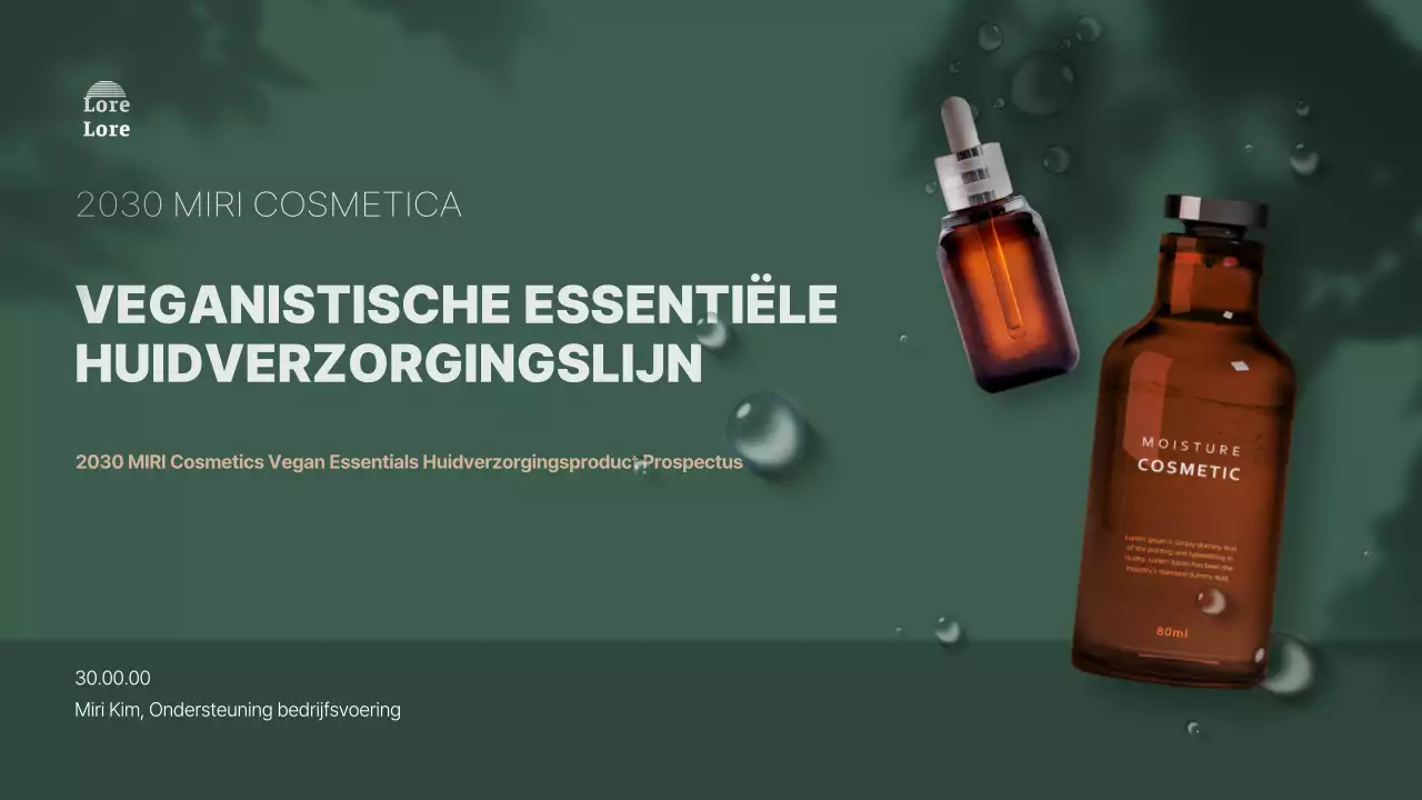 Presentatie van een groen getint, naturalistisch veganistisch cosmeticaproductpraatje