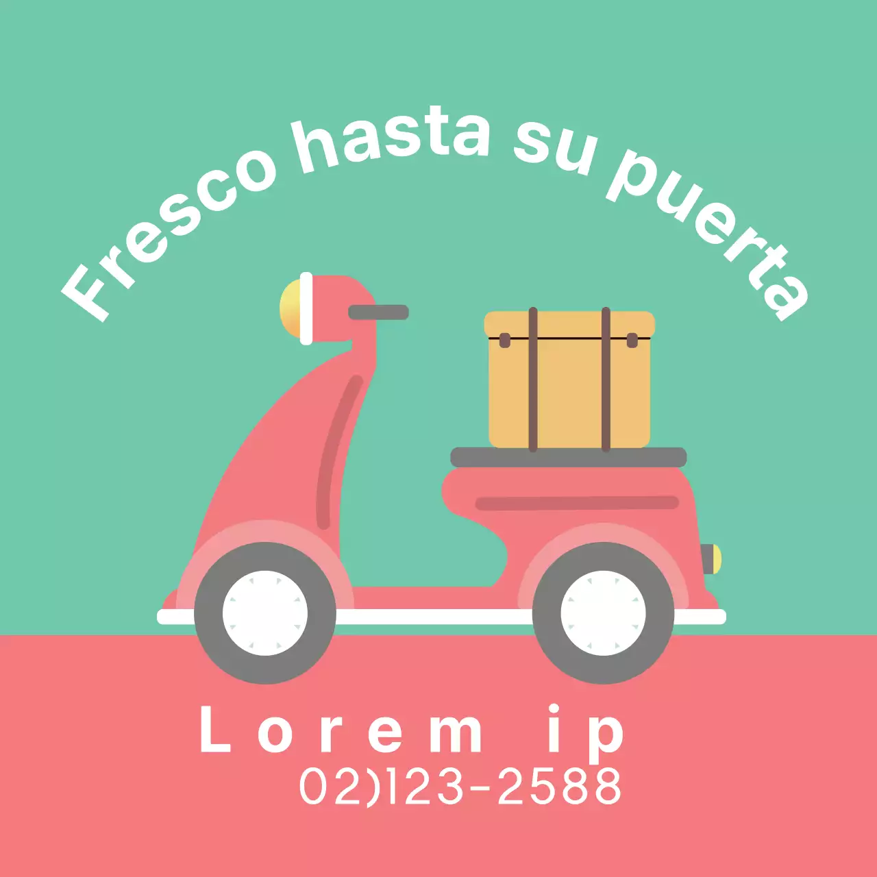 Ilustración verde rosa promoción de la entrega ordenada