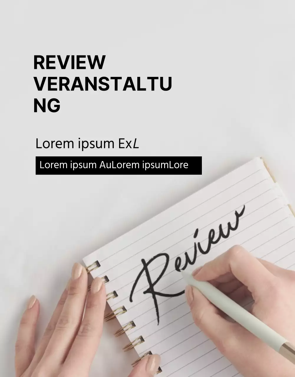 Schwarz-weiße, saubere BewertungenDetailseite zur Veranstaltung