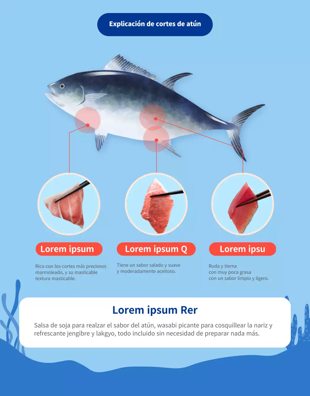 Descuento en el set de cortes especiales de sashimi de atún azul