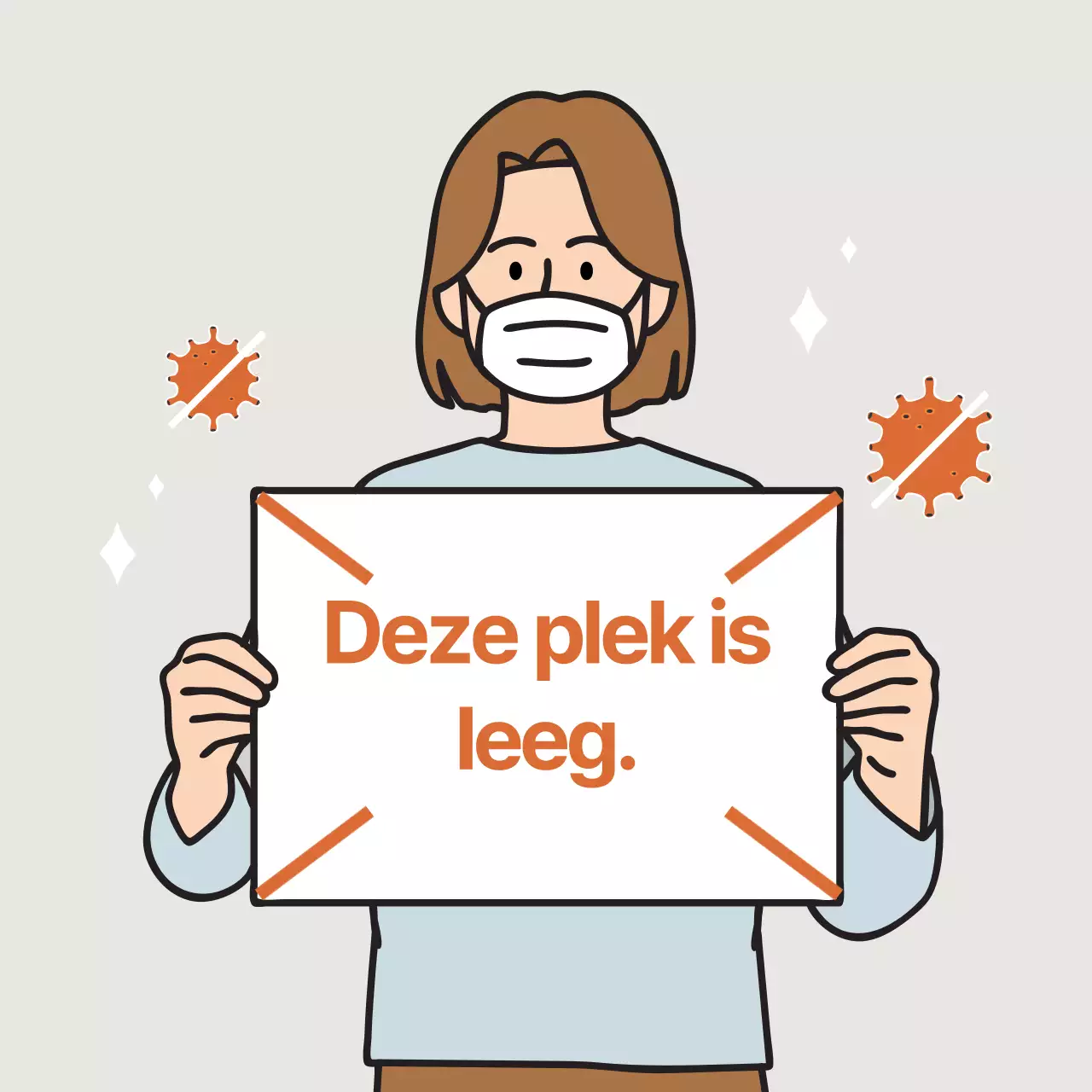 Oranje illustratie nette corona afstand