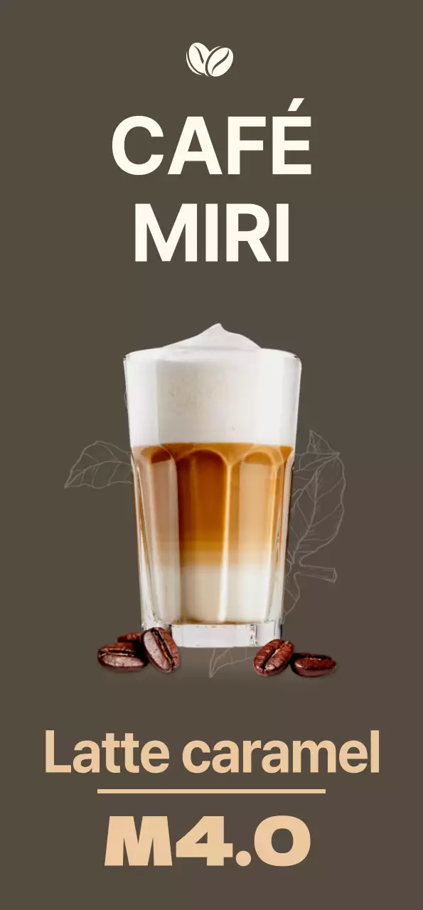 Bannière de café monotone avec un café au lait au caramel et une bière froide dans un design atmosphérique sur un fond sombre.