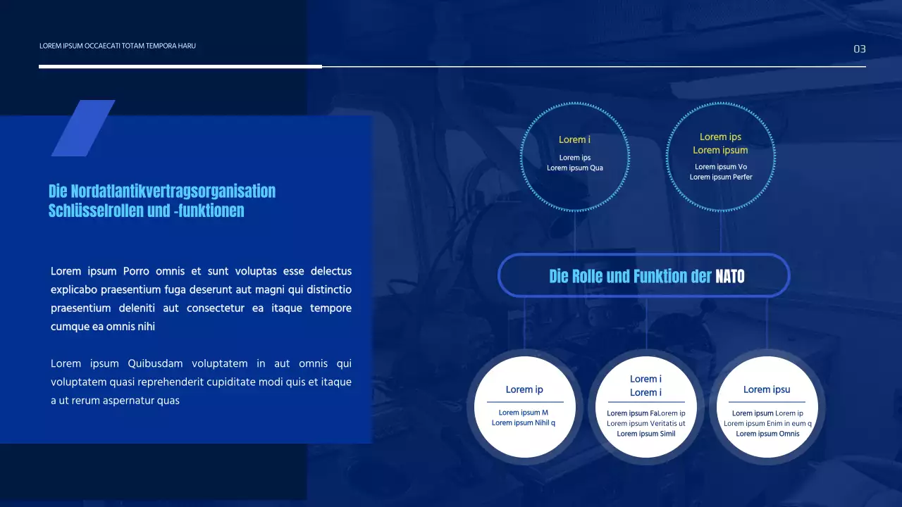 Einfache Darstellung der Nordatlantikvertragsorganisation in Blau