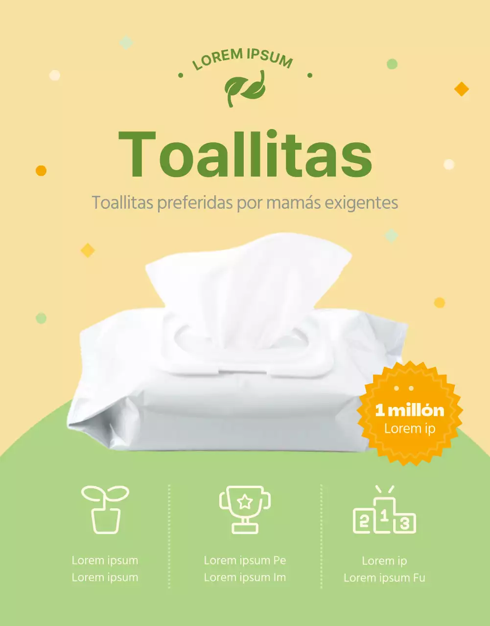 Toallitas simples amarillas y chartreuse explicadas