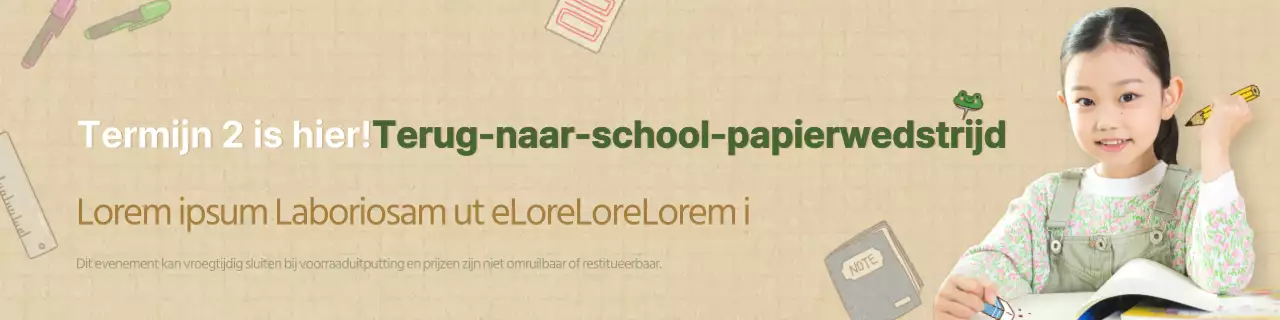 Groen en bruin back-to-school briefpapier uitverkoop