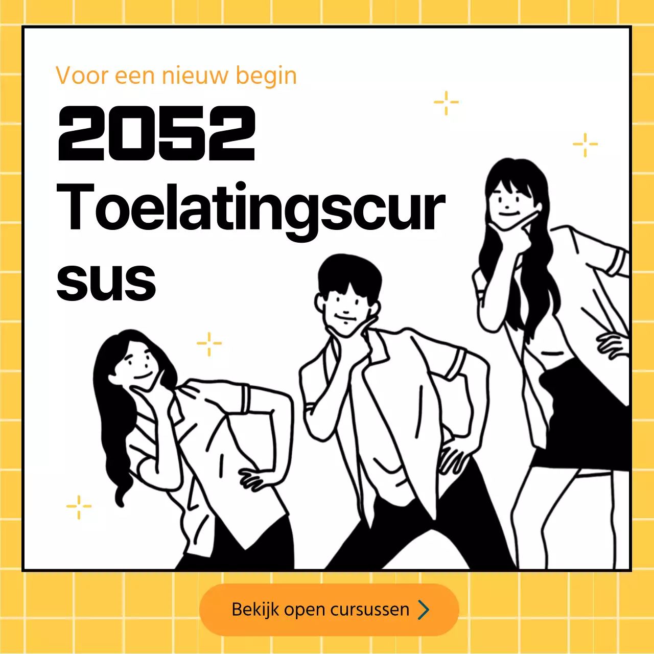 Geel en zwart wervingsbericht