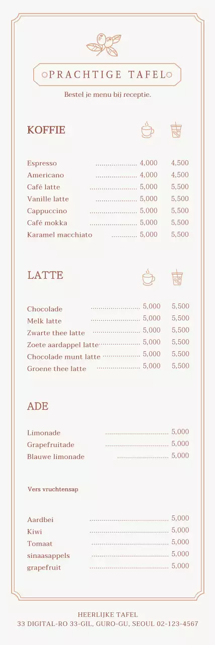 Moderne Café Menubanner