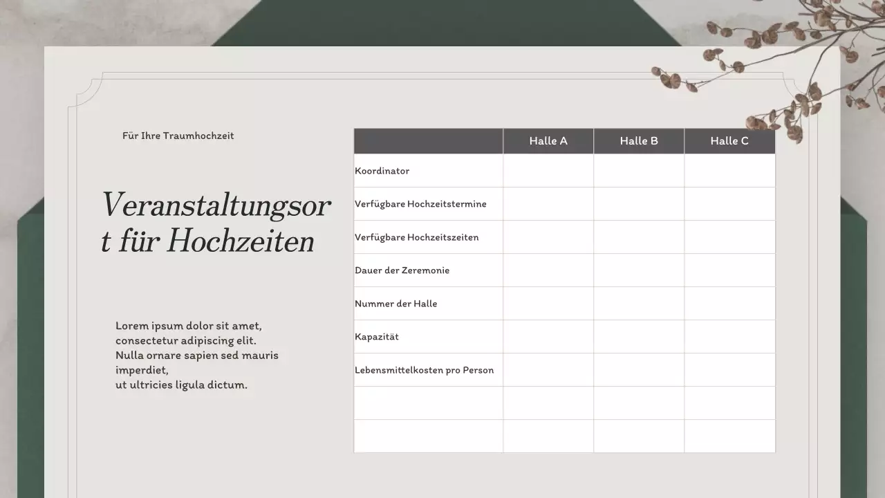 Hochzeitsplanung mit einem grünen Einladungskonzept