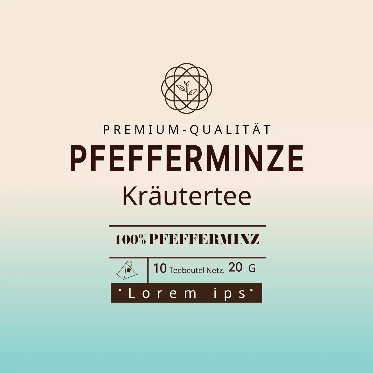 Himmel Elfenbein Illustration Cafe Pfefferminz Teebeutel Etikett