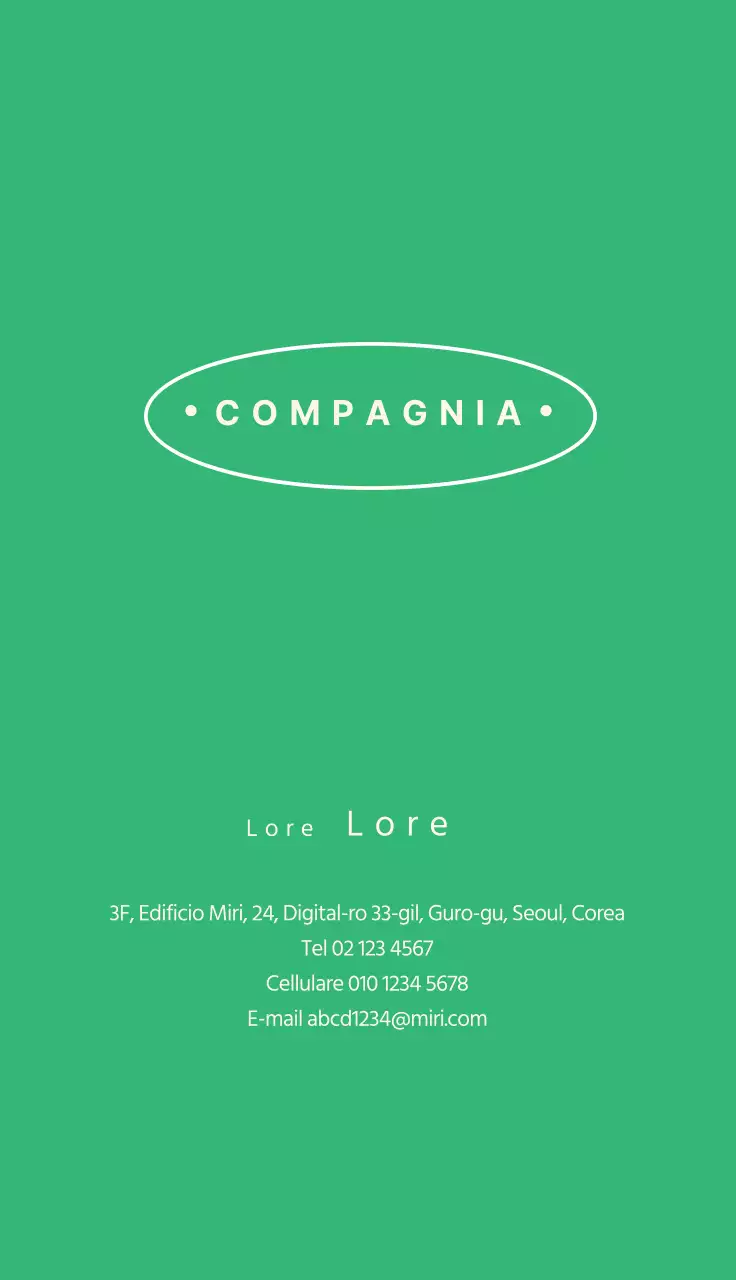 Azienda ovale bordata di verde