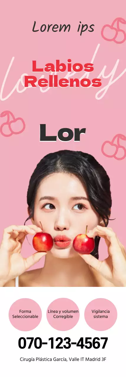 Pink cirugía plástica relleno de labios