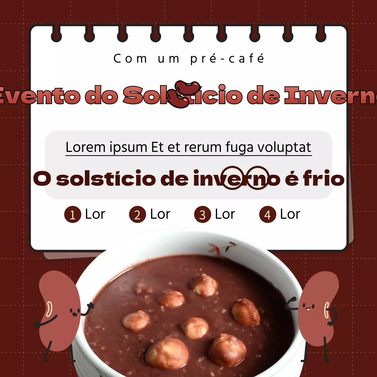 Modelo de evento divertido para o solstício de inverno em castanho e ocre