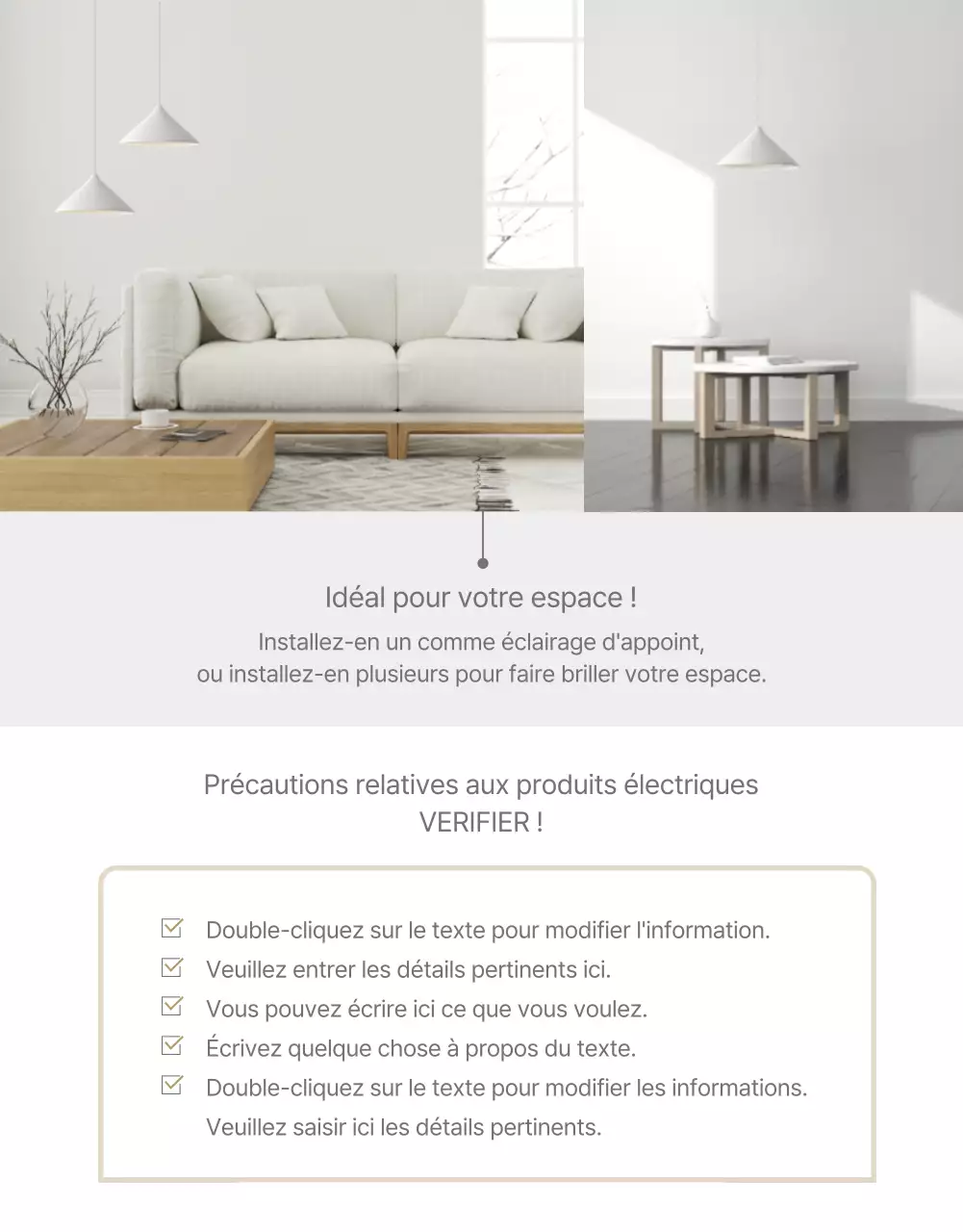 Ampoule d'intérieur grise simple page de détail