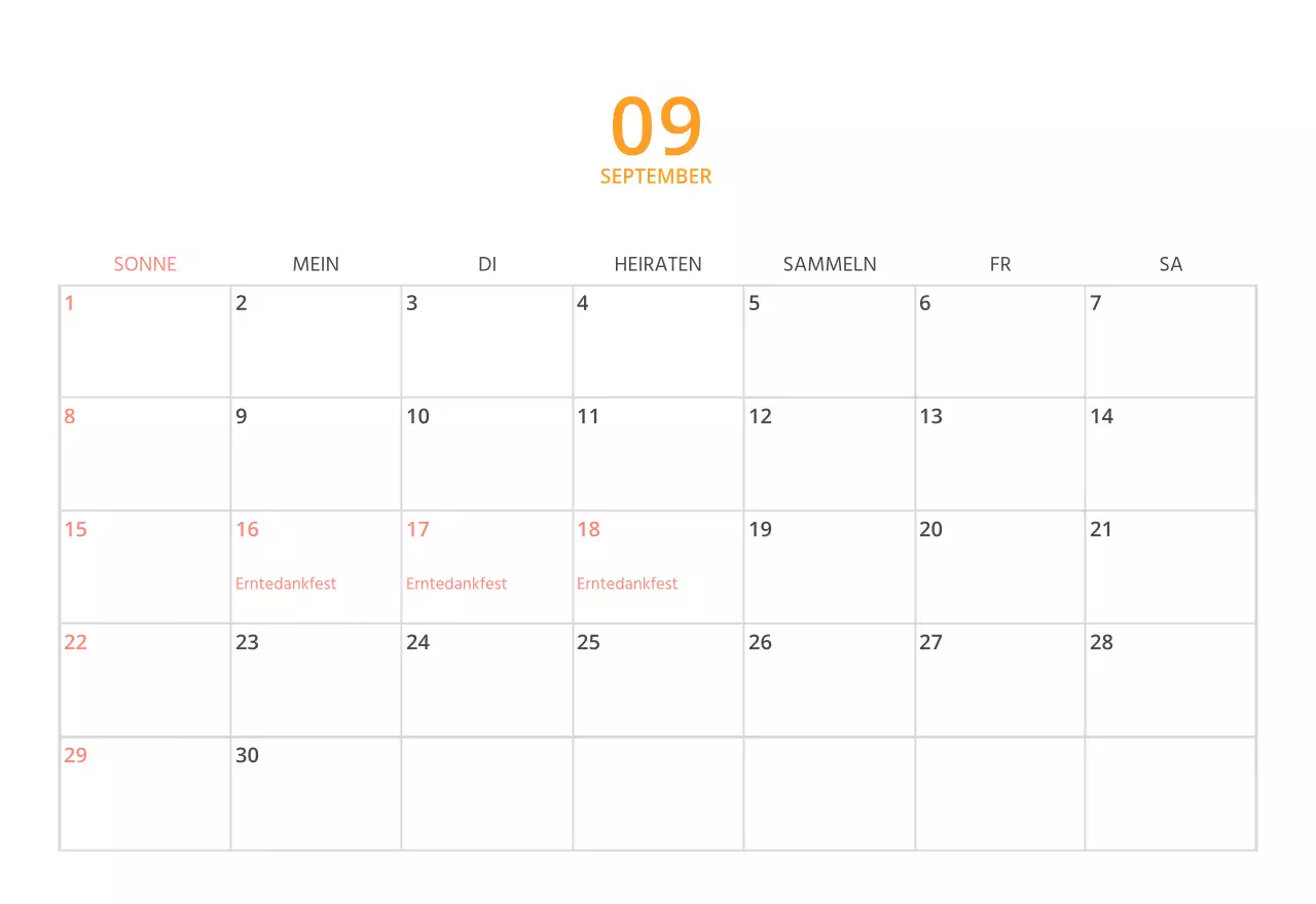 Niedlich illustrierter grüner Tischkalender mit Familienthemen