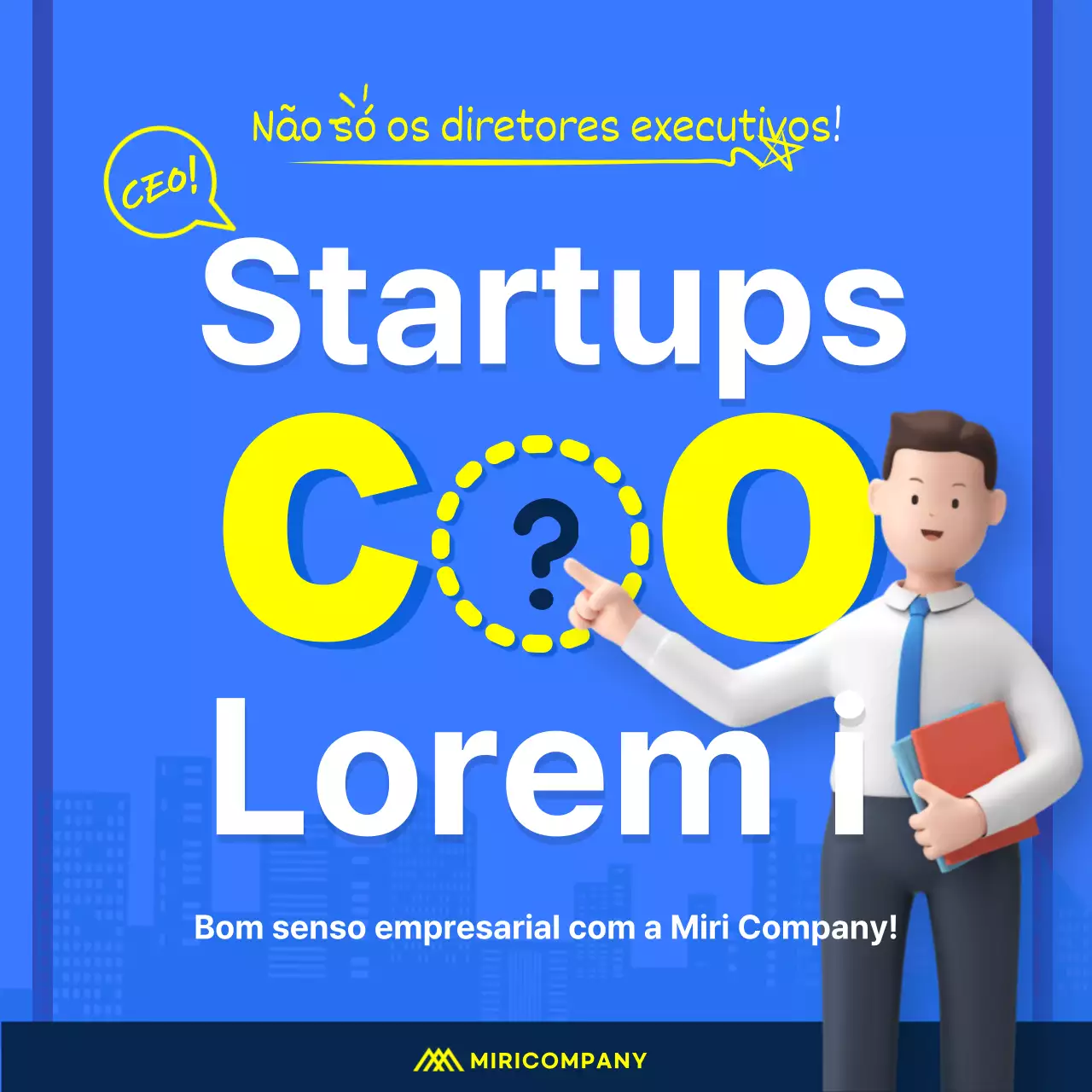 Cartão trivial de empresa de arranque sólido em azul e marinho 3DNotícias