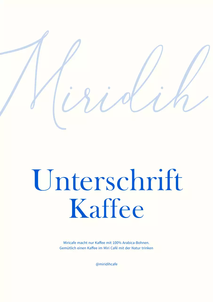 Handgeschriebenes Café-Typografie-Design mit einem weißen Konzept