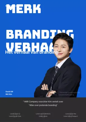 Eenvoudige branding met de nadruk op mensen in blauw en zwart