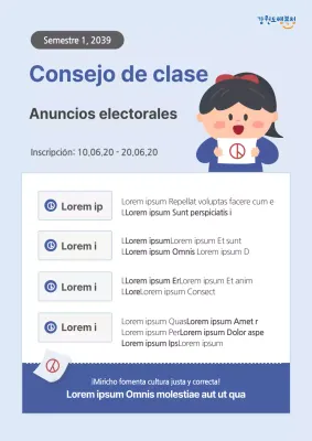 Anuncio electoral con un bonito concepto de ilustración en naranja