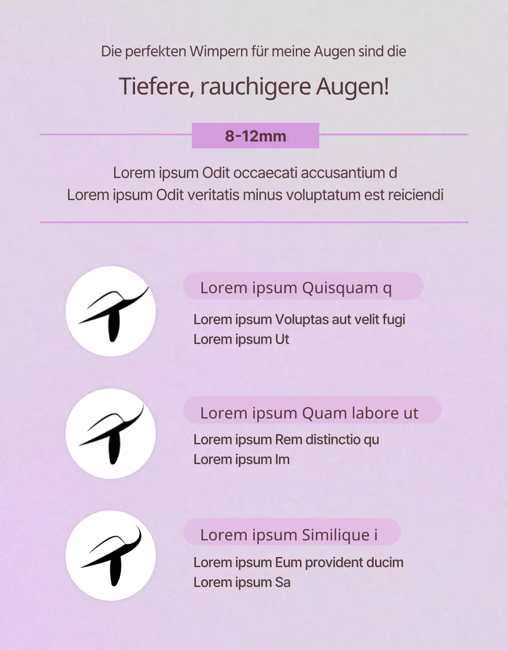 Anleitung zur einfachen Wimpernverlängerung in Lila und Braun